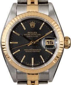 HandMade The Rolex Ladies Datejust 79173 Black Tapestry Dial