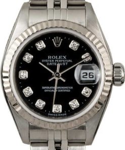HandMade The Rolex Ladies Datejust 79174 Black Diamond Dial