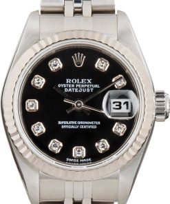 HandMade The Lady Rolex Datejust 79174 Black Diamond Dial