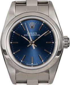 HandMade The Rolex Ladies Oyster Perpetual 76080 Blue Index Dial