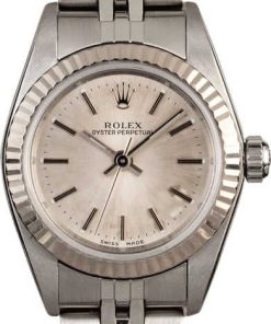 HandMade The Rolex Ladies Oyster Perpetual 76094 Silver Index Dial