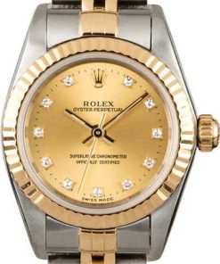 HandMade The Rolex Lady Oyster Perpetual 76193 with Diamonds