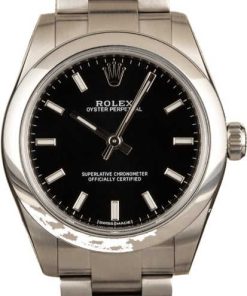 HandMade The Rolex Lady Oyster Perpetual 177200 Black Luminous Dial