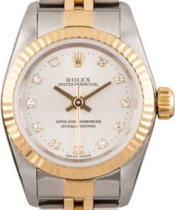 HandMade The Rolex Oyster Perpetual 67193 Silver Diamond Dial