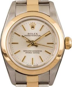 HandMade The Rolex Ladies Oyster Perpetual 76183 Silver Index Dial