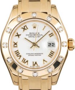 HandMade The Rolex Lady Pearlmaster 80318 Diamond Bezel 18K