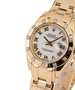Alternative view of HandMade The Rolex Lady Pearlmaster 80318 Diamond Bezel 18K