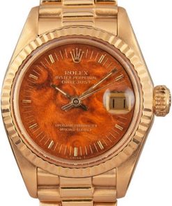 HandMade The Ladies Rolex President 6917 Wood Dial