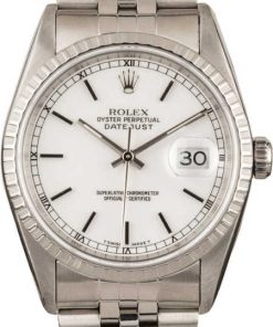 HandMade The Rolex Men's Datejust 16220 White Index Dial