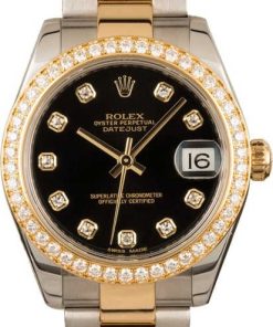 HandMade The Rolex Mid-Size Datejust 178383 Black Diamond Dial