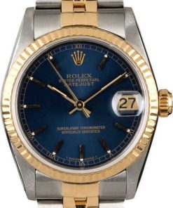 HandMade The Mid-Size Rolex Datejust 68273 Blue Index Dial