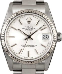 HandMade The Mid-Size Rolex Datejust 78274 Silver Tapestry Dial