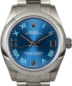 HandMade The Factory Stickered Rolex Oyster Perpetual 177200 Blue Roman Dial
