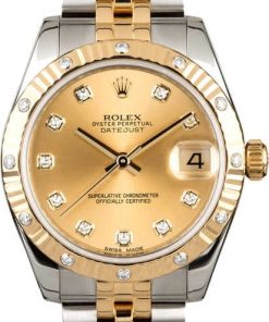 HandMade The Mid-Size Rolex Datejust 178273 Diamond Dial & Bezel