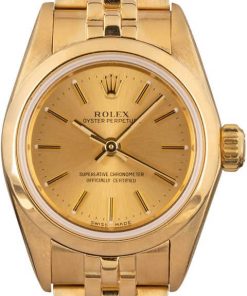 HandMade The Ladies Rolex Oyster Perpetual 67188 Yellow Gold