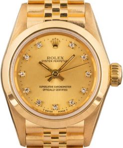 HandMade The Ladies Rolex Oyster Perpetual 67188 Diamond