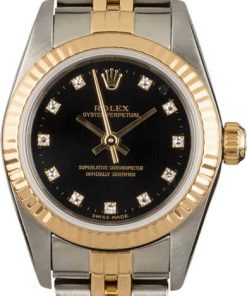 HandMade The Rolex Oyster Perpetual 76193 Black Diamond Dial