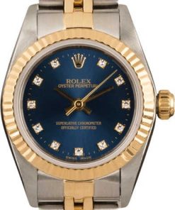 HandMade The Rolex Oyster Perpetual 76193 Blue Diamond Dial T