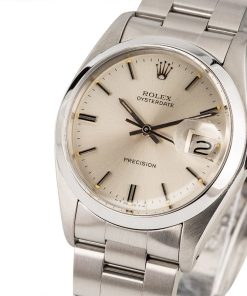 Alternative view of HandMade The Rolex OysterDate 6694 Silver Index Dial