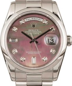 HandMade The Rolex Platinum Day Date 118206 Black Diamond MOP