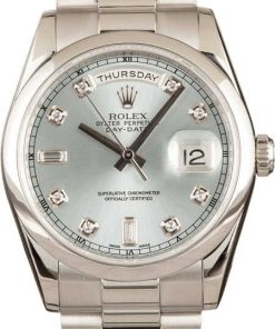 HandMade The Glacier Blue Rolex Platinum Day Date 118206
