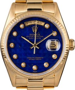 HandMade The Rolex Presidential 18038 Blue Lapis Pyramid Diamond Dial