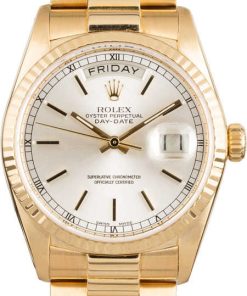 HandMade The Rolex President 18038 Yellow Gold Silver Dial