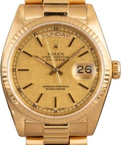 HandMade The Rolex Day-Date 18038 Linen Dial 18K Gold President