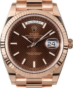 HandMade The Unworn Rolex President Everose Gold 228235 Chocolate Dial