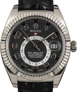 HandMade The Rolex Sky-Dweller 326139 Black Arabic Dial Leather