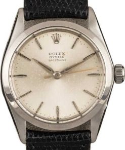 HandMade The Rolex SpeedKing Model 6430 Black Leather Strap