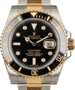 HandMade The Factory Stickered Rolex Submariner 116613 Black Diamond Dial