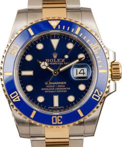 HandMade The Rolex Submariner 116613 Two Tone with Sunburst Blue