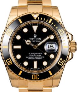 HandMade The Rolex Submariner 116618 Black Dial Yellow Gold Oyster
