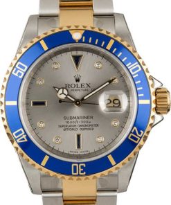 HandMade The Unworn Rolex Submariner 16613 Slate Serti Dial