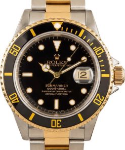 HandMade The Rolex Submariner 16613 Black Dial Two Tone Bracelet Watch