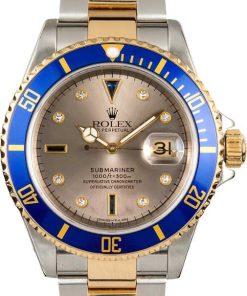 HandMade The Rolex Submariner 16613 Diamond and Sapphire Dial