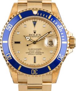 HandMade The Rolex Submariner 16618 Champagne Serti Dial
