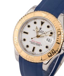 Alternative view of HandMade The Rolex Yacht-Master 16623 Blue Rubber Strap