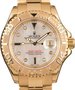HandMade The Rolex Yacht-Master 16628 Mother of Pearl Serti Dial