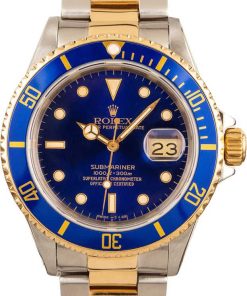 HandMade The Submariner Rolex Blue 16613 Steel & Gold