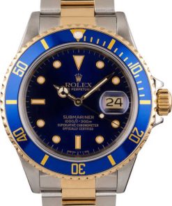 HandMade The Rolex Two Tone Submariner 16803 Blue Dial