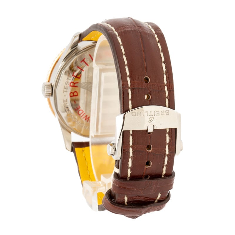 HandMade The Breitling Navitimer Automatic 41 Steel on Leather Silver Index Dial - Image 3