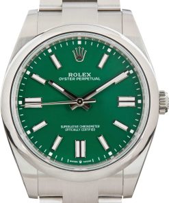 HandMade The Rolex Oyster Perpetual 41 Stainless Steel 124300 Green Dial