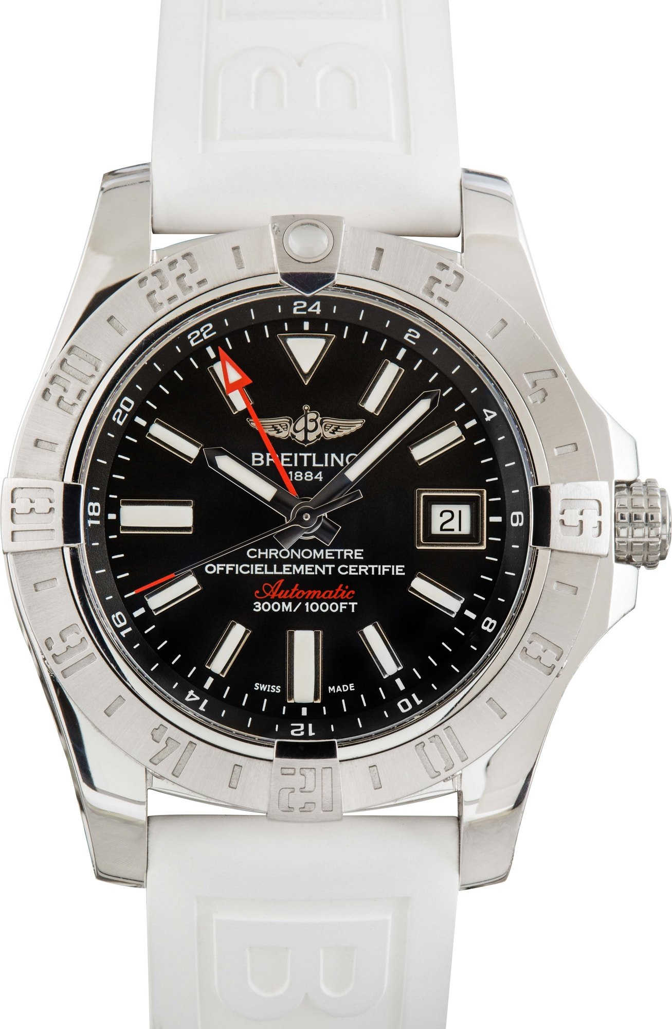 HandMade The Breitling Avenger II GMT Stainless Steel Black Dial