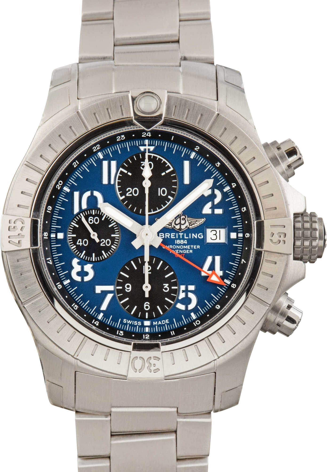 HandMade The Breitling Avenger Chronograph GMT 45 Blue Arabic Dial