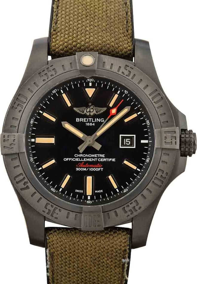 HandMade The Mens Breitling Avenger Blackbird Black Dial