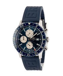 Alternative view of HandMade The Breitling Chronoliner Stainless Steel Blue Dial
