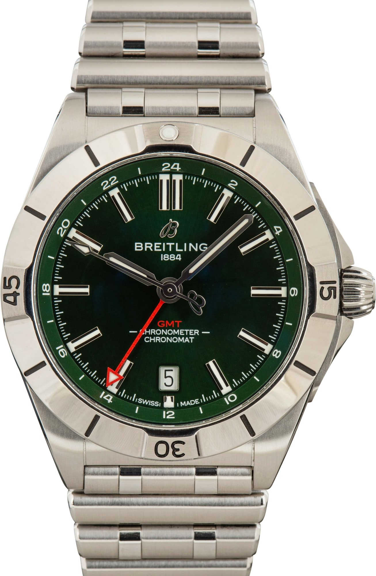 HandMade The Breitling Chronomat GMT Stainless Steel Green Dial