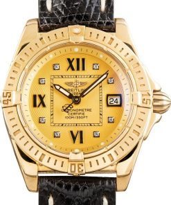 HandMade The Breitling Ladies Cockpit Quartz Yellow Gold